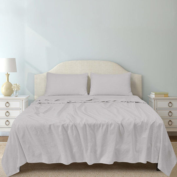 Flannelette Sheets Single, Double, Queen, King 100% Cotton pillow case standard - Silver