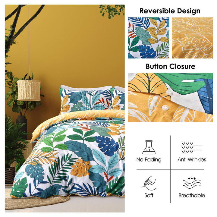 3 Piece Quilt Cover Set - Palm Tree Bright’s