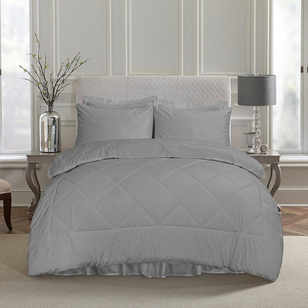 7 Piece Comforter Set - Charcoal