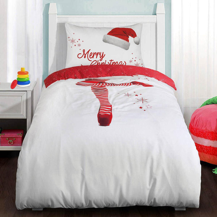 Christmas Quilt Cover Set - Santa Girl - Bedroom, christmas, elf, Gift, import_2021_02_08_141733, joined-description-fields, Pieridae, Reversible Printed, sale, type Reversible Printed