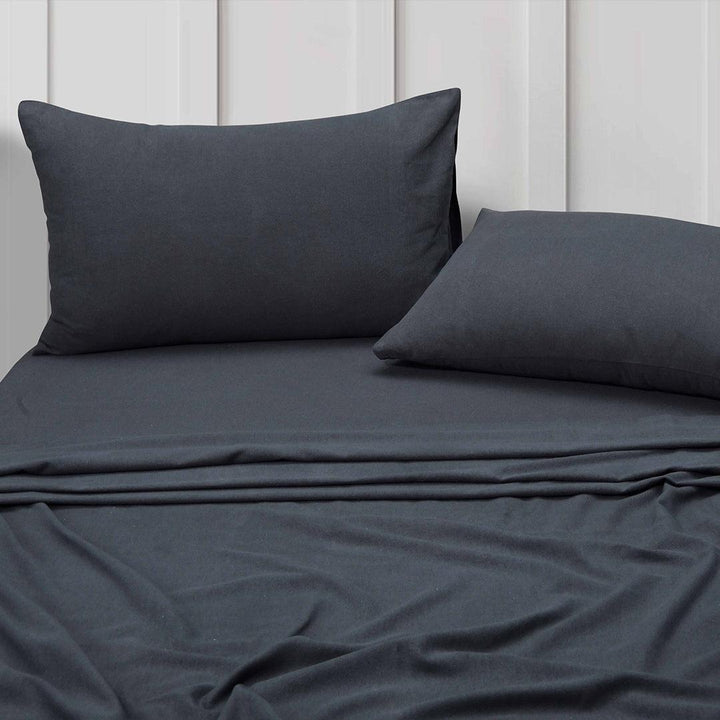 Double Brushed Flannelette Sheets - Charcoal - Bed, Bed Sheets, Bedroom, flannel sheets, Sheet Set, Sheets