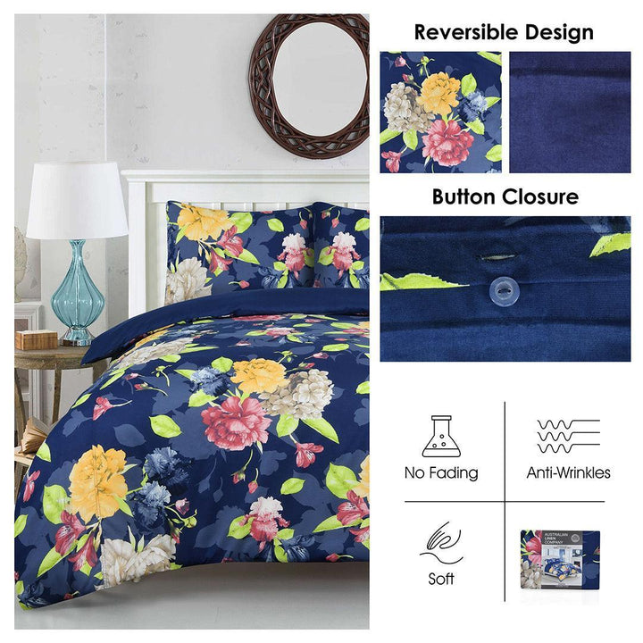 Organic Cotton Quilt Cover Set- Summer Bloom - Bedroom, coverlets, Latest, Quilt Cover